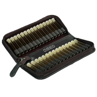30 - Remedy case in soft-nappa-leather with empty brown glass vials