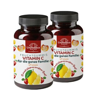 2er-Sparset: Vitamin C Fruchtgummis für die ganze Familie - 120 Gummis - von Unimedica