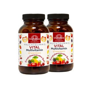2er-Sparset: Vital - Multivitamin - Fruchtgummis - 2 x 60 Gummis - von Unimedica
