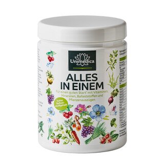 ALL-IN-ONE DRINK  a complex of vitamins + minerals + fibre + high quality plant substances - 30 portions - powder - 840 g - from Unimedica