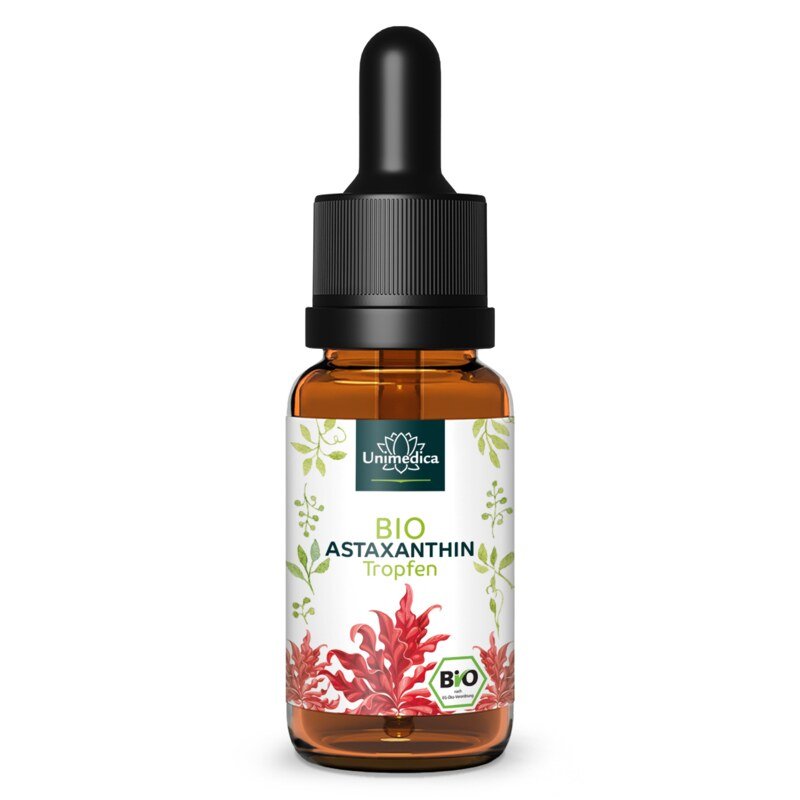 Organic Astaxanthin Drops - 4 mg per daily dose - 30 ml - from Unimedica