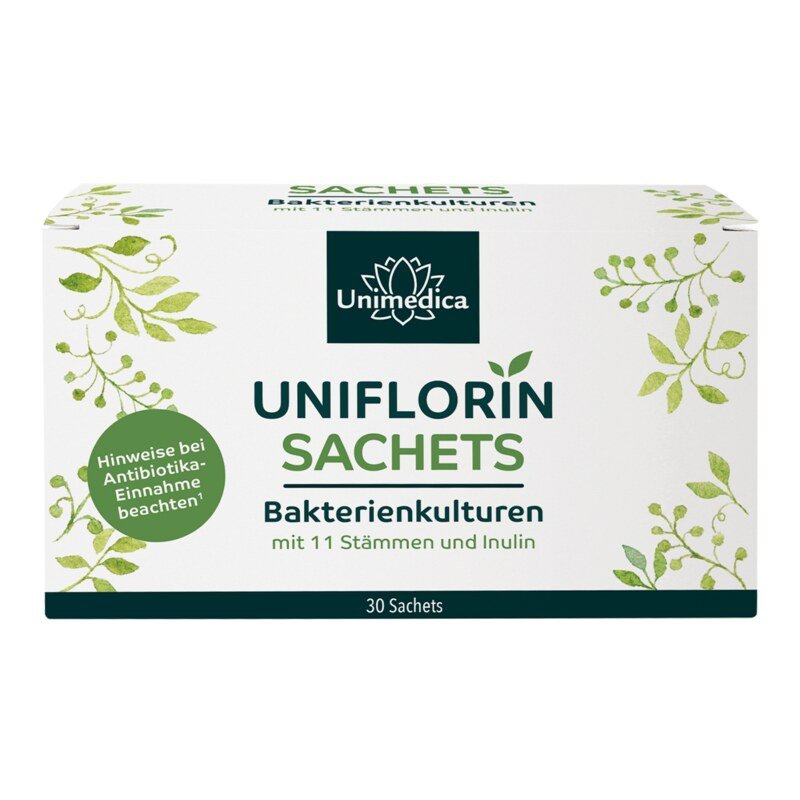 Uniflorin Sachets with culture complex from 11 bacterial strains and inulin - 5 billion CFU per daily dose - 30 sachets - from Unimedica
