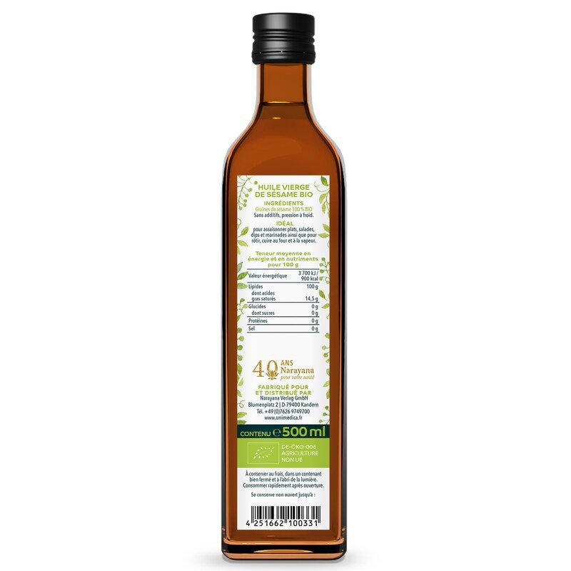 Bio Sesamöl - 500 ml - von Unimedica