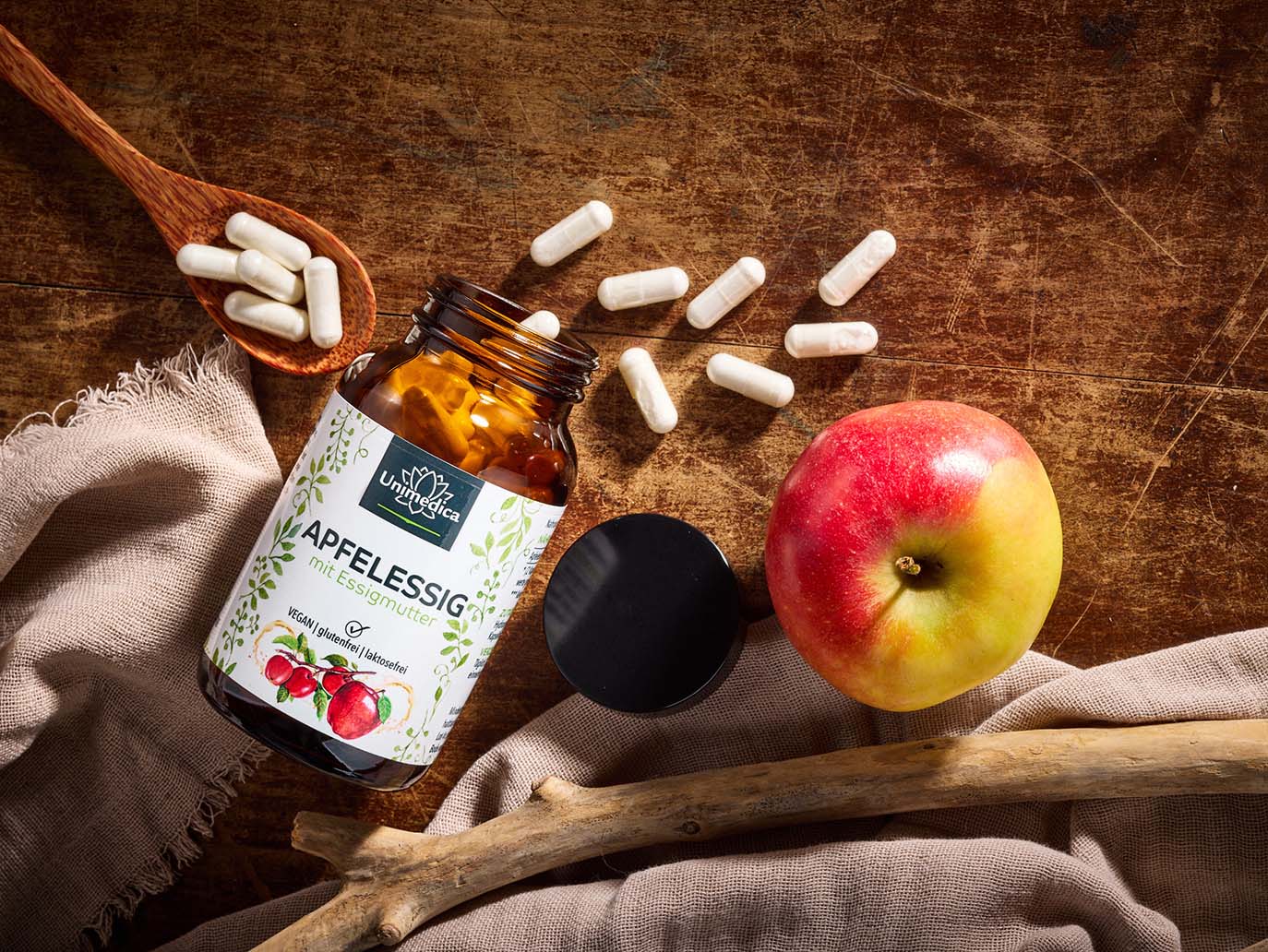 Apple cider vinegar with the mother - 1,140 mg apple cider vinegar powder per daily dose (2 capsules) - 120 capsules - from Unimedica