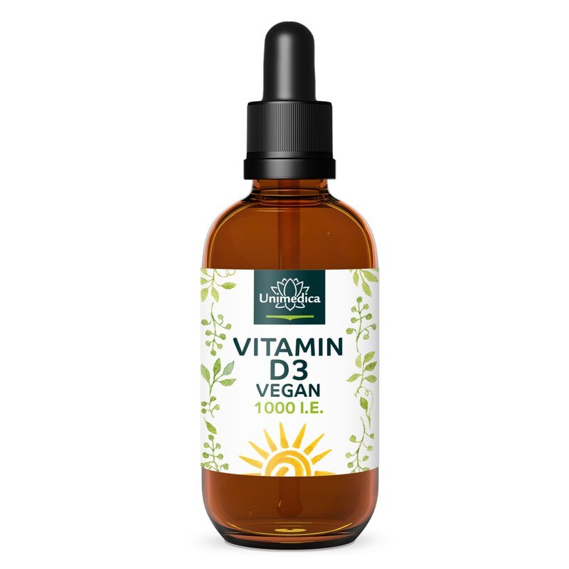 Veganes Vitamin D3 - aus Flechten - 1.000 I.E./25 µg pro Tagesdosis - 30 ml - von Unimedica