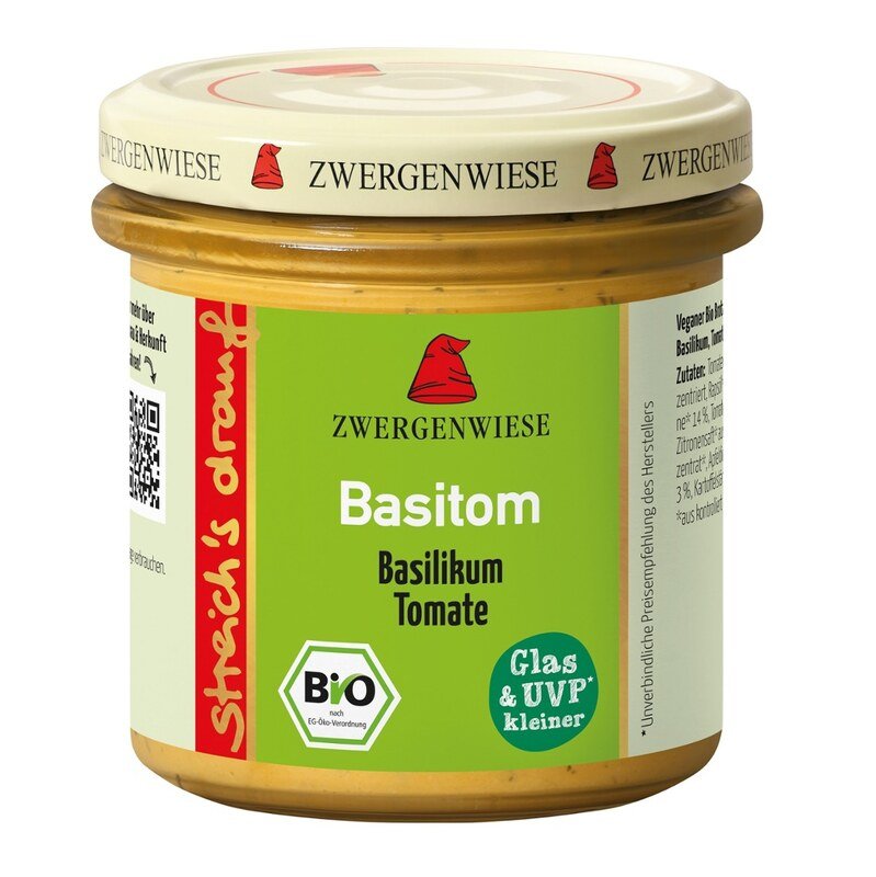 streich's drauf - Basitom Brotaufstrich Bio - Zwergenwiese - 135 g