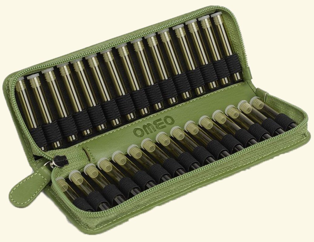 30 - Remedy case in high-quality cowhide - green