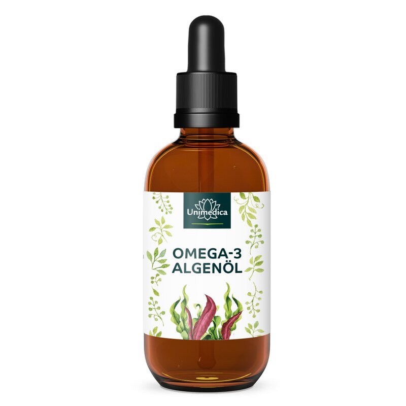 Vegan Omega 3 Algae Oil Drops - with DHA, EPA, and DPA - 50 ml - by Unimedica