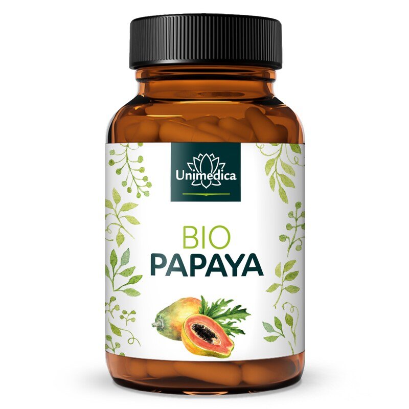 Organic Papaya Extract - 1500 mg per daily dose - 120 capsules - from Unimedica