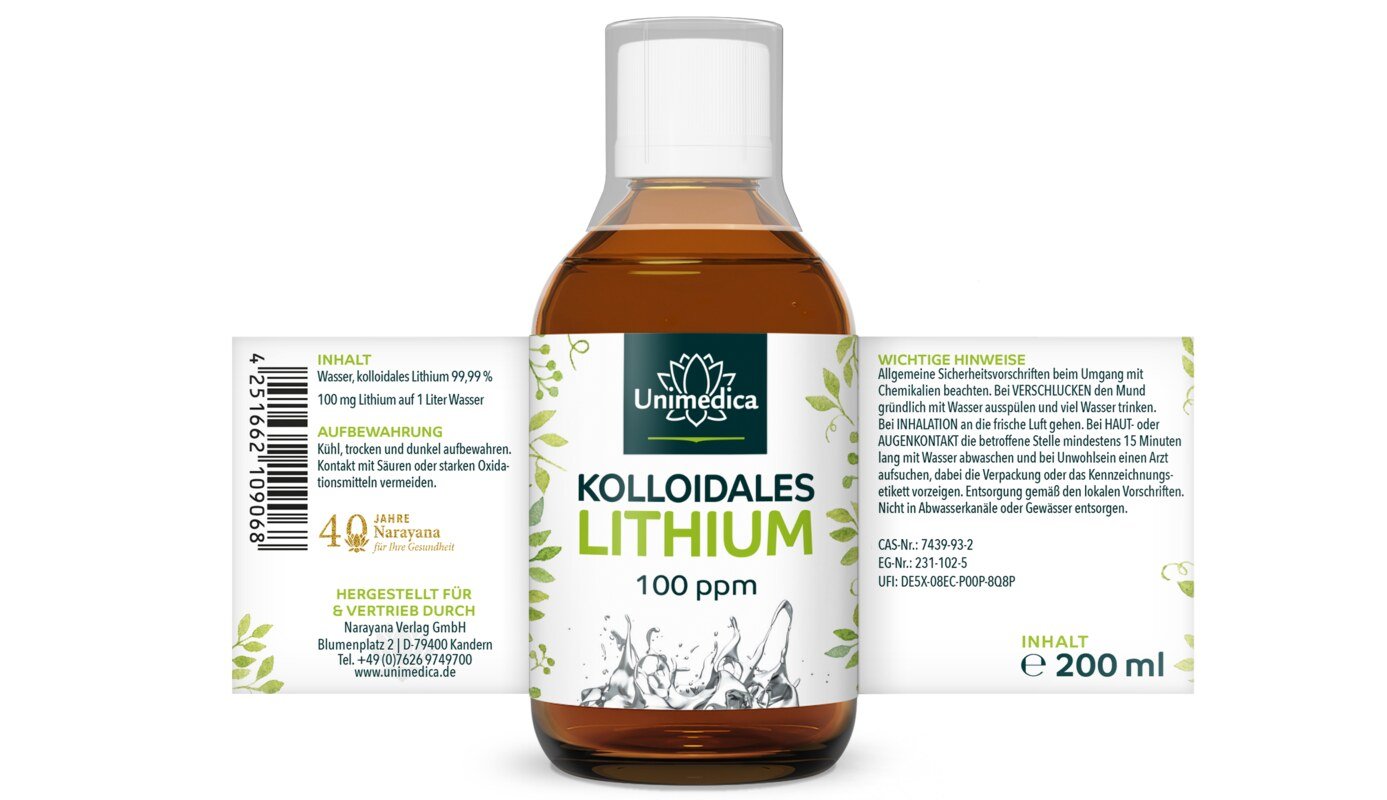 Kolloidales Lithium - 100 ppm - 200ml - von Unimedica