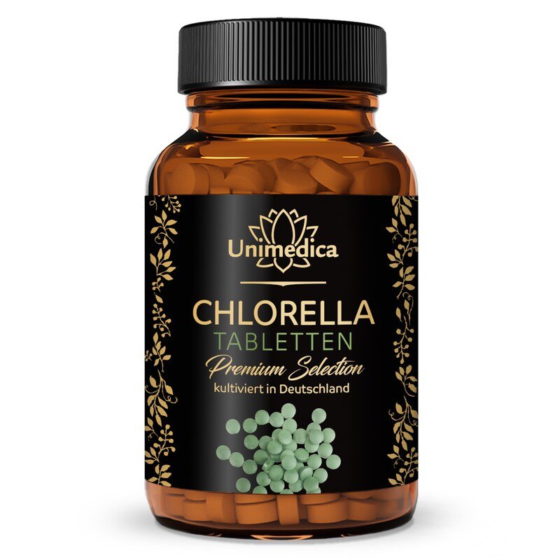 Chlorella Premium Selection - 3000 mg pro Tagesdosis (10 Tabletten) - kultiviert in Deutschland - sprühgetrocknet - 334 Tabletten - von Unimedica