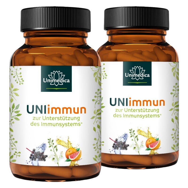 Set: UNIimmun - for immune system support - with Quercetin, Vitamin C and Zinc - 2 x 180 capsules - by Unimedica
