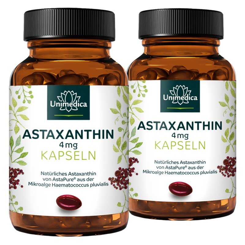 Set: Astaxanthin - AstaPure® - 4 mg - 2 x 60 soft gel capsules - by Unimedica