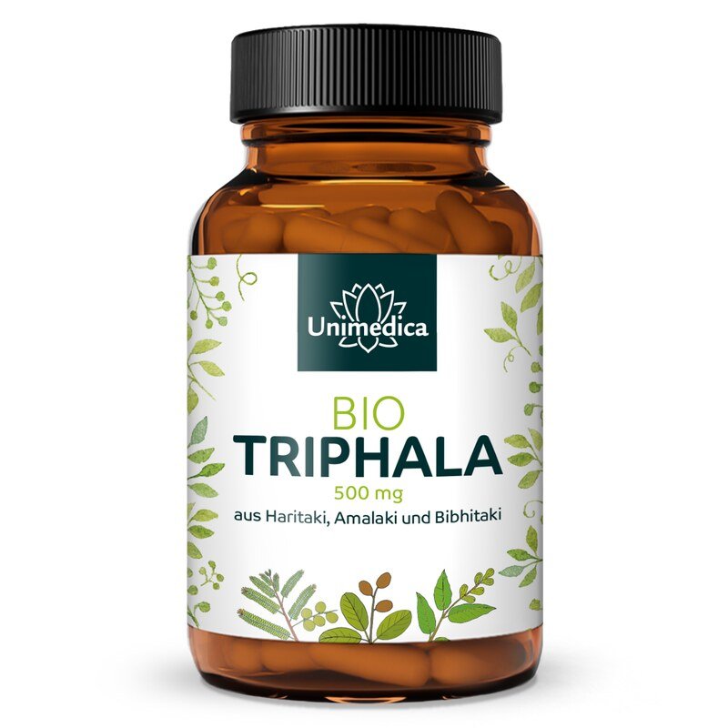 Bio Triphala - 500 mg pro Tagesdosis (1 Kapsel) - 180 Kapseln - von Unimedica