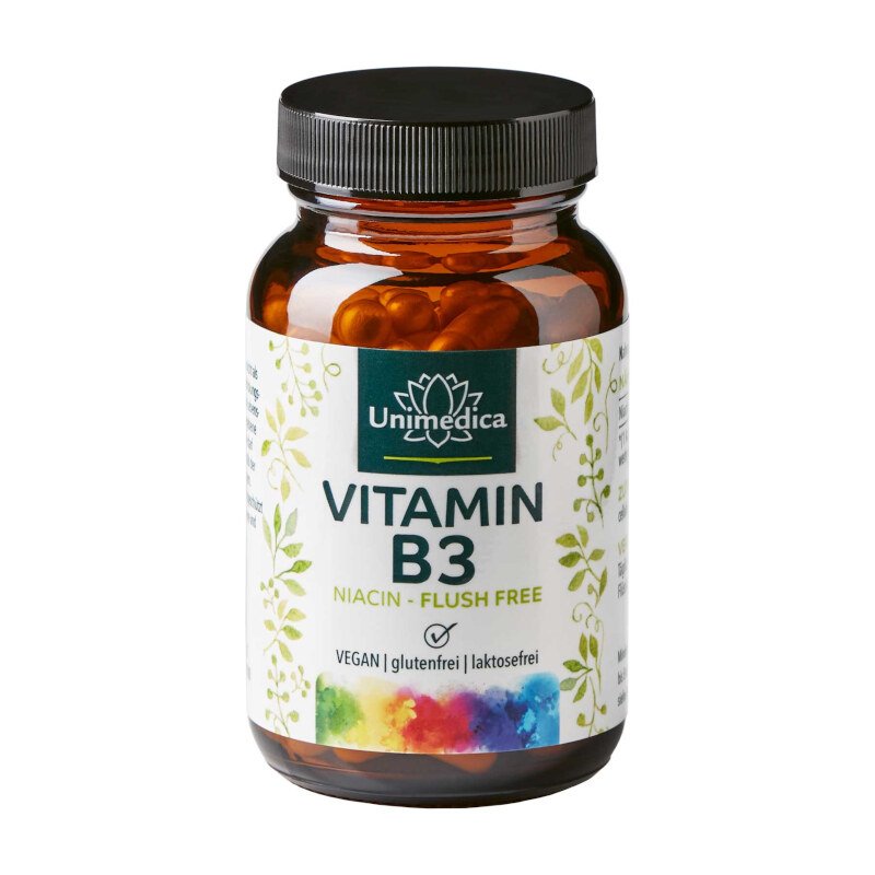 Vitamin B3 Niacin "Flush Free” - 500 mg per daily dose (1 capsule) - 90 capsules - from Unimedica
