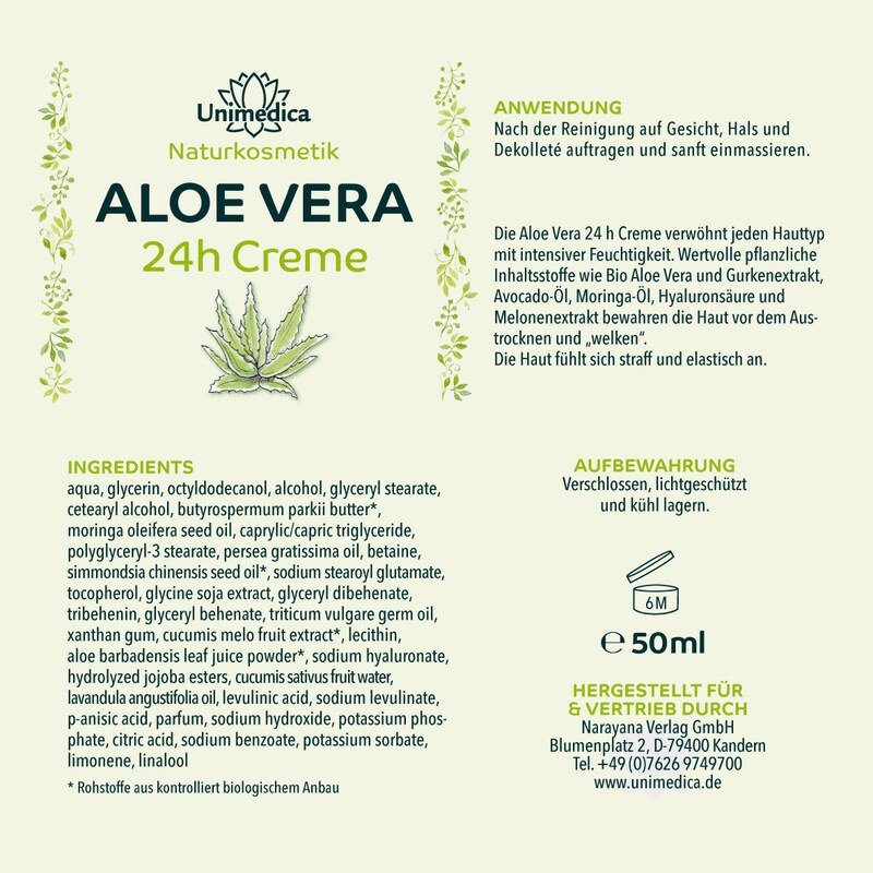 Sparset: Aloe Vera Gel + Aloe Vera Creme + Hyaluron Serum Pure - 200 ml + 50 ml + 100 ml - von Unimedica