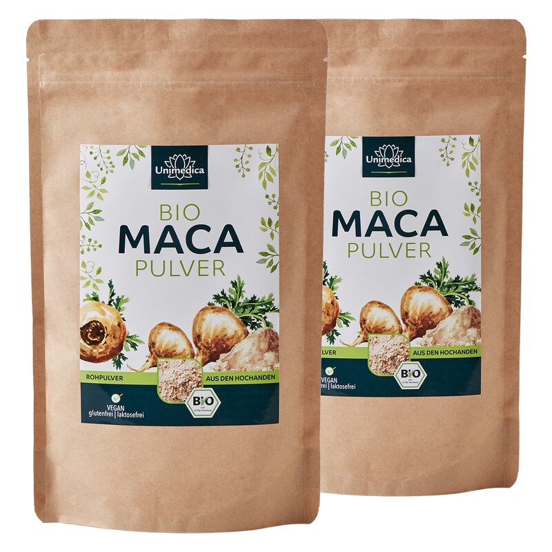 2er-Sparset: Bio Maca Pulver - Rohpulver - 2 x 300 g - von Unimedica