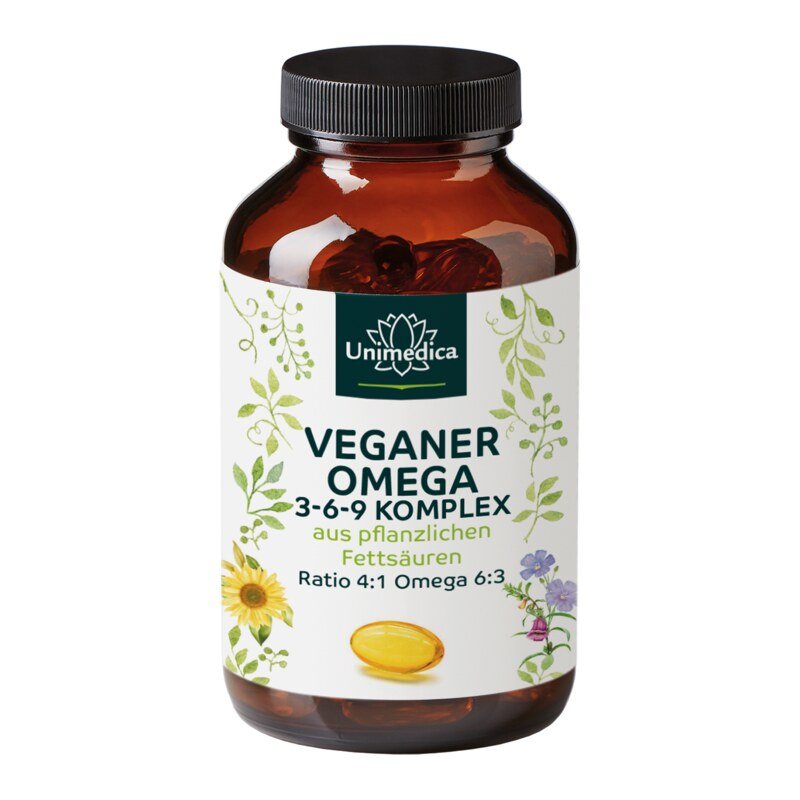 Vegan Omega 3-6-9 Complex  from plant-based omega fatty acids - 180 softgel capsules  vegan  from Unimedica