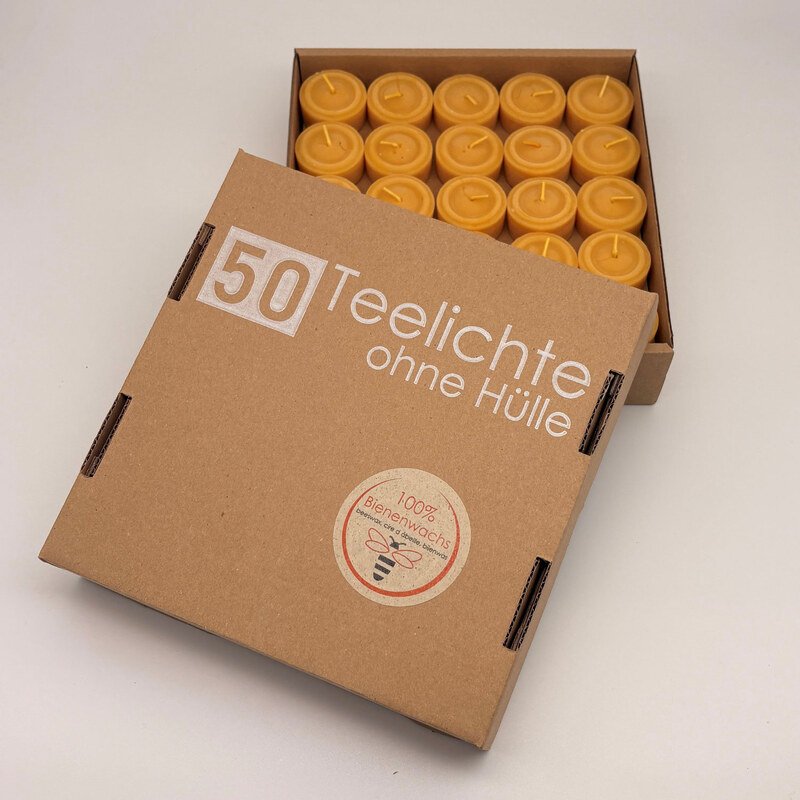 Bienenwachs Teelichter 50 Stück
