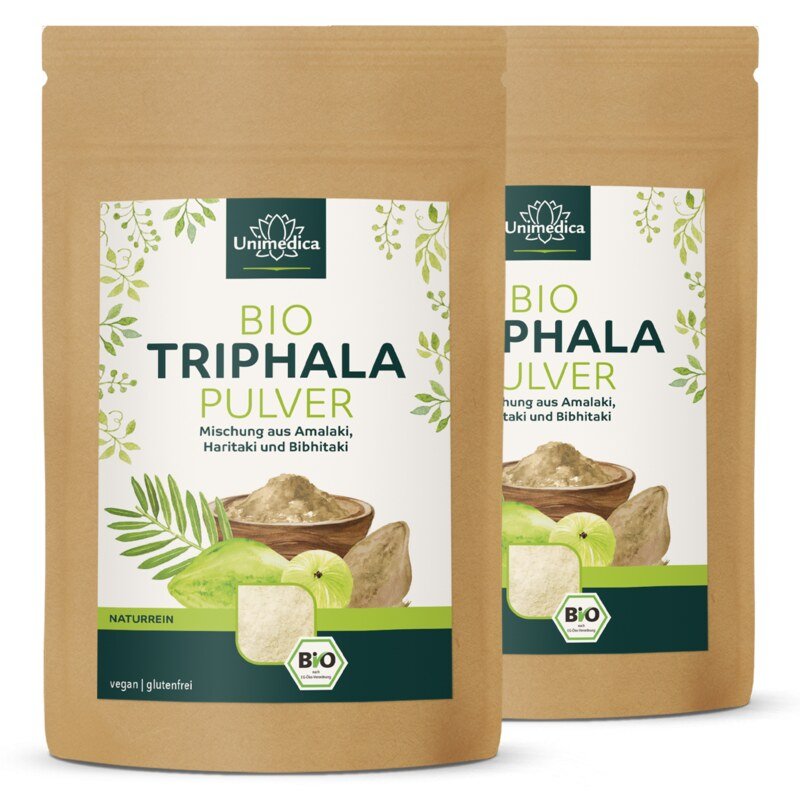 Set: Organic Triphala Powder - Ayurveda - 2 x 250 g - by Unimedica