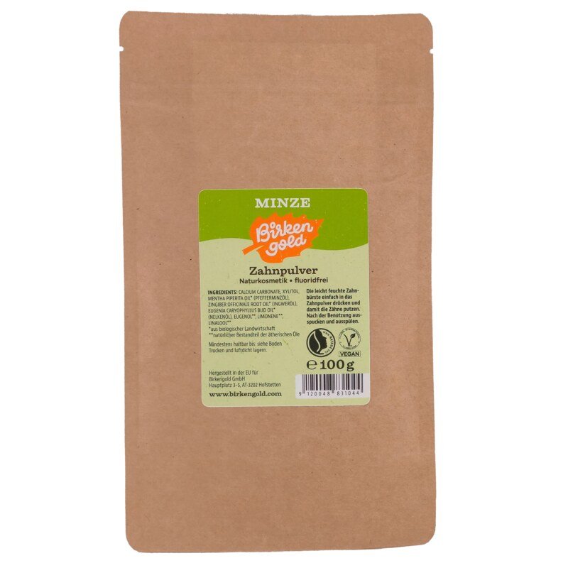 Zahnpulver Minze - Birkengold - 100 g