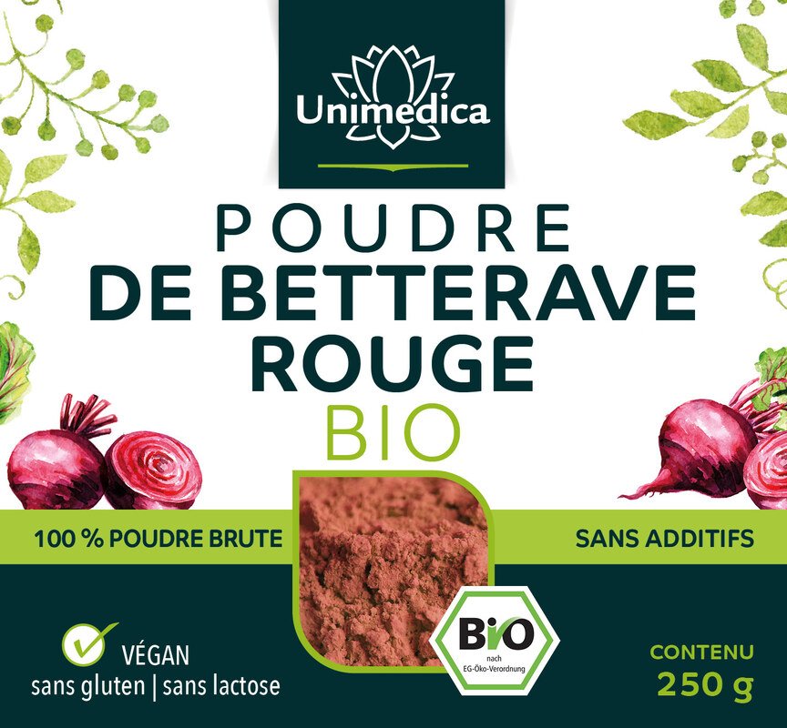 Bio Rote Beete Pulver - aus Italien - 250 g - von Unimedica