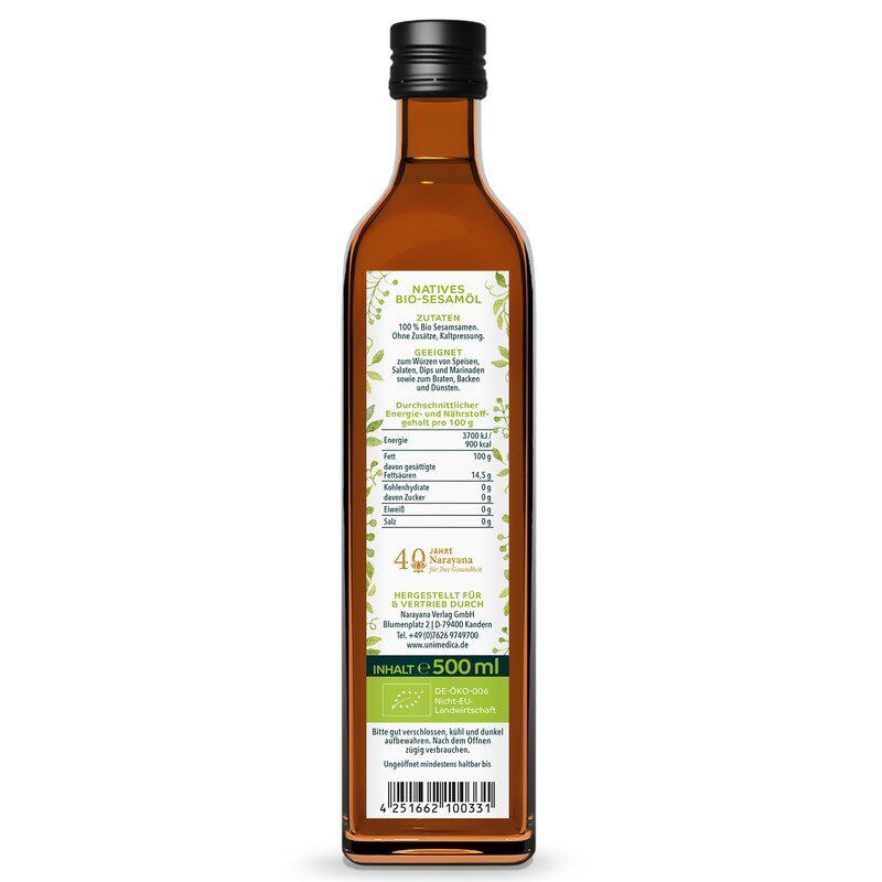 Bio Sesamöl - 500 ml - von Unimedica