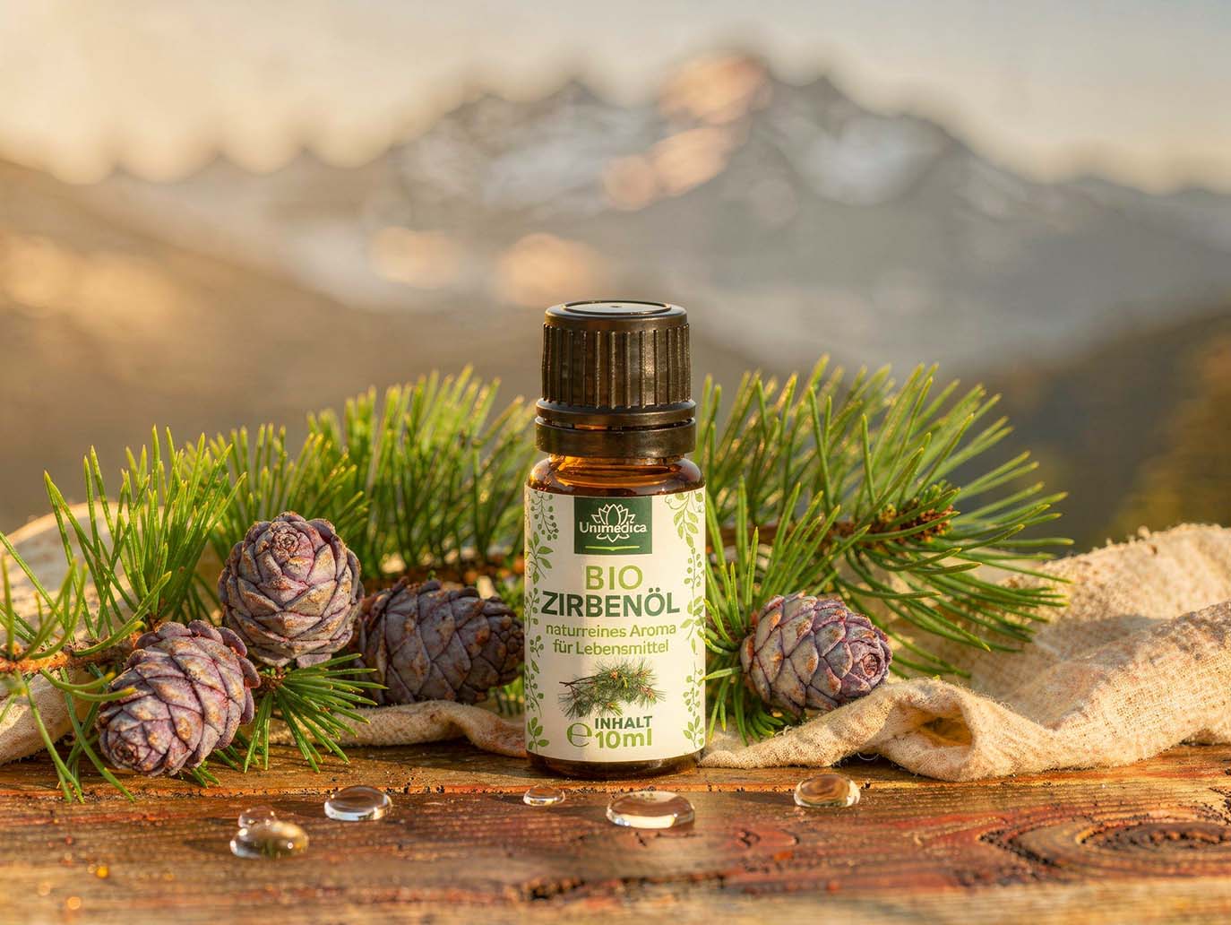 Organic Swiss stone pine oil - 100% pure Arolla pine oil - stone pine aroma - essential oil - 10 ml - by Unimedica