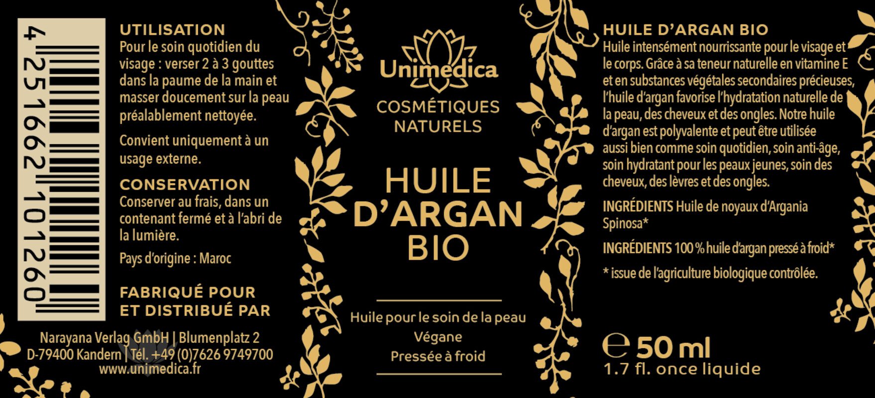 Bio Arganöl - 50 ml - von Unimedica