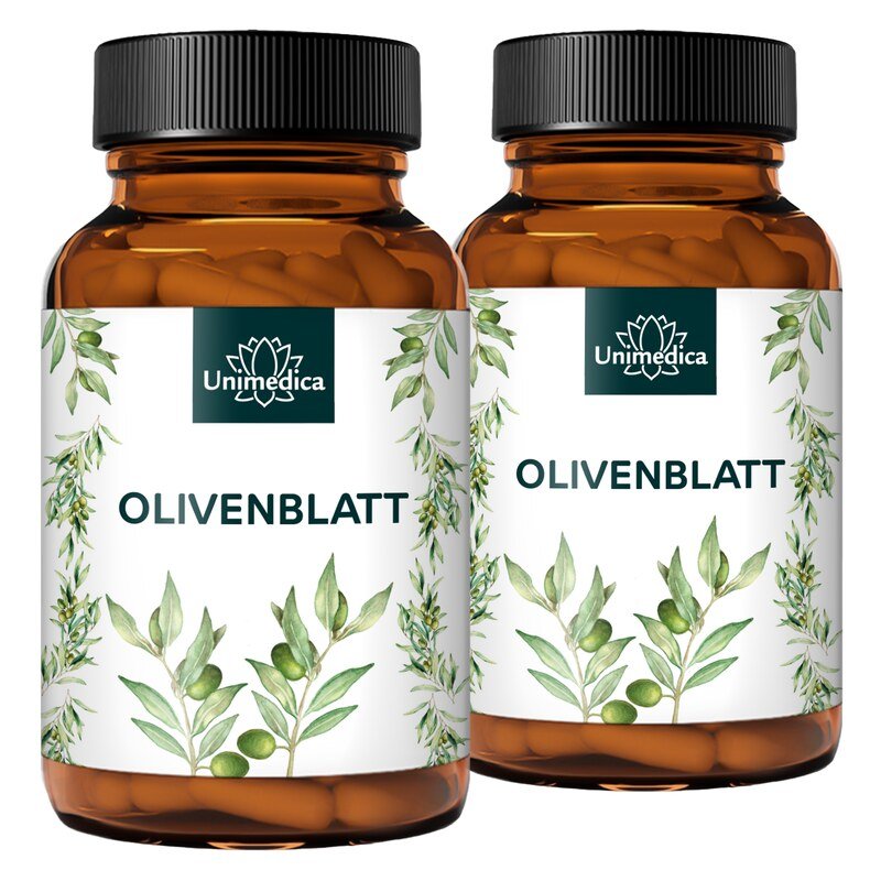 2er-Sparset: Olivenblatt Extrakt - 650 mg pro Tagesdosis (1 Kapsel) - 2 x 180 Kapseln - von Unimedica