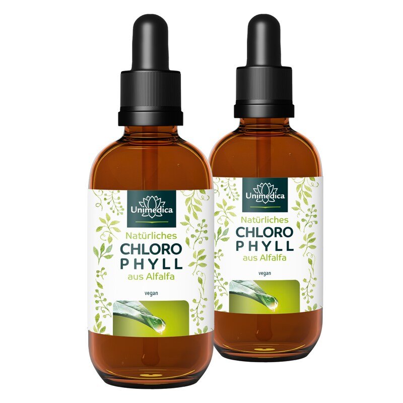 Set: Chlorophyll Drops from Alfalfa - 2 x 50 ml - from Unimedica