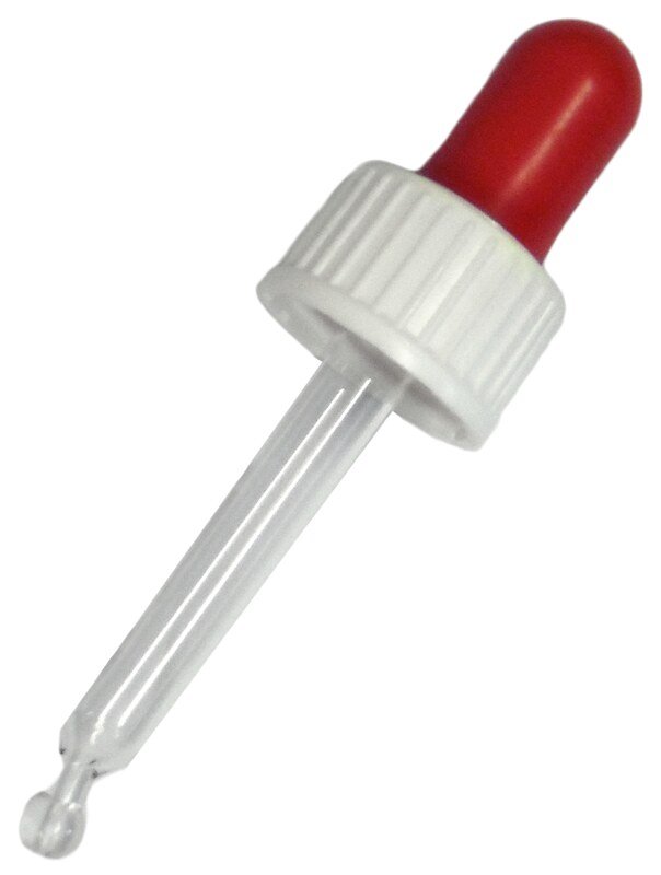 10 ml - Pipette, roter Sauger, weißer Verschluss