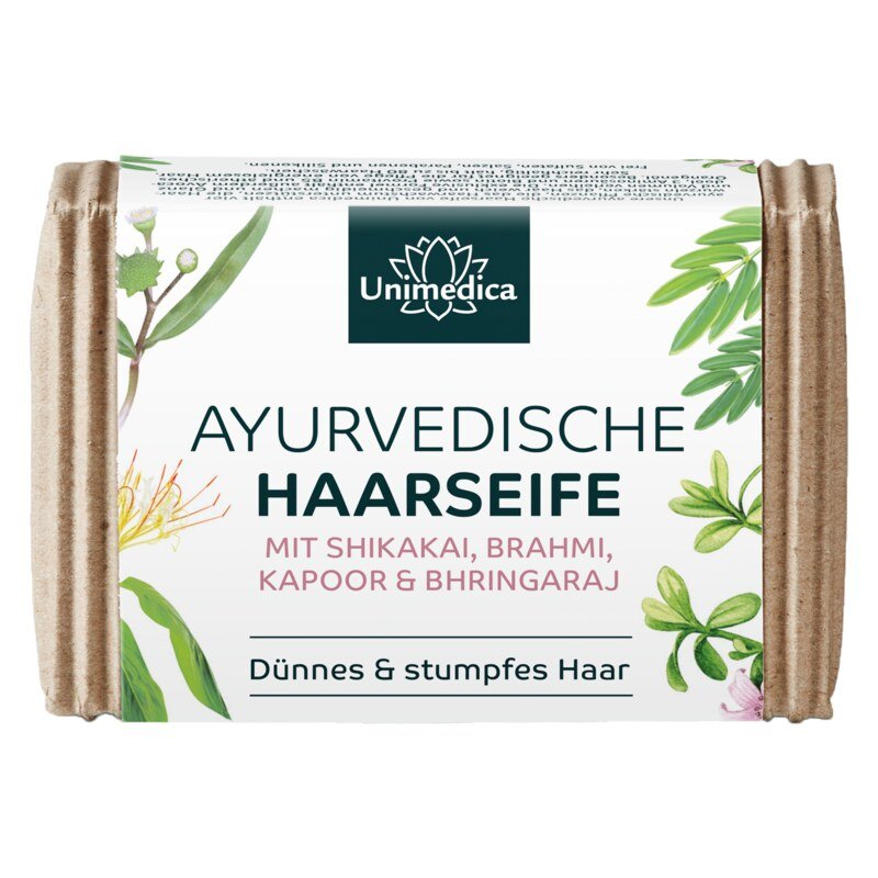 Set: Shampoo Soaps - ayurvedic, castor oil, coconut oil, green - 4 x 100 g - by Unimedica