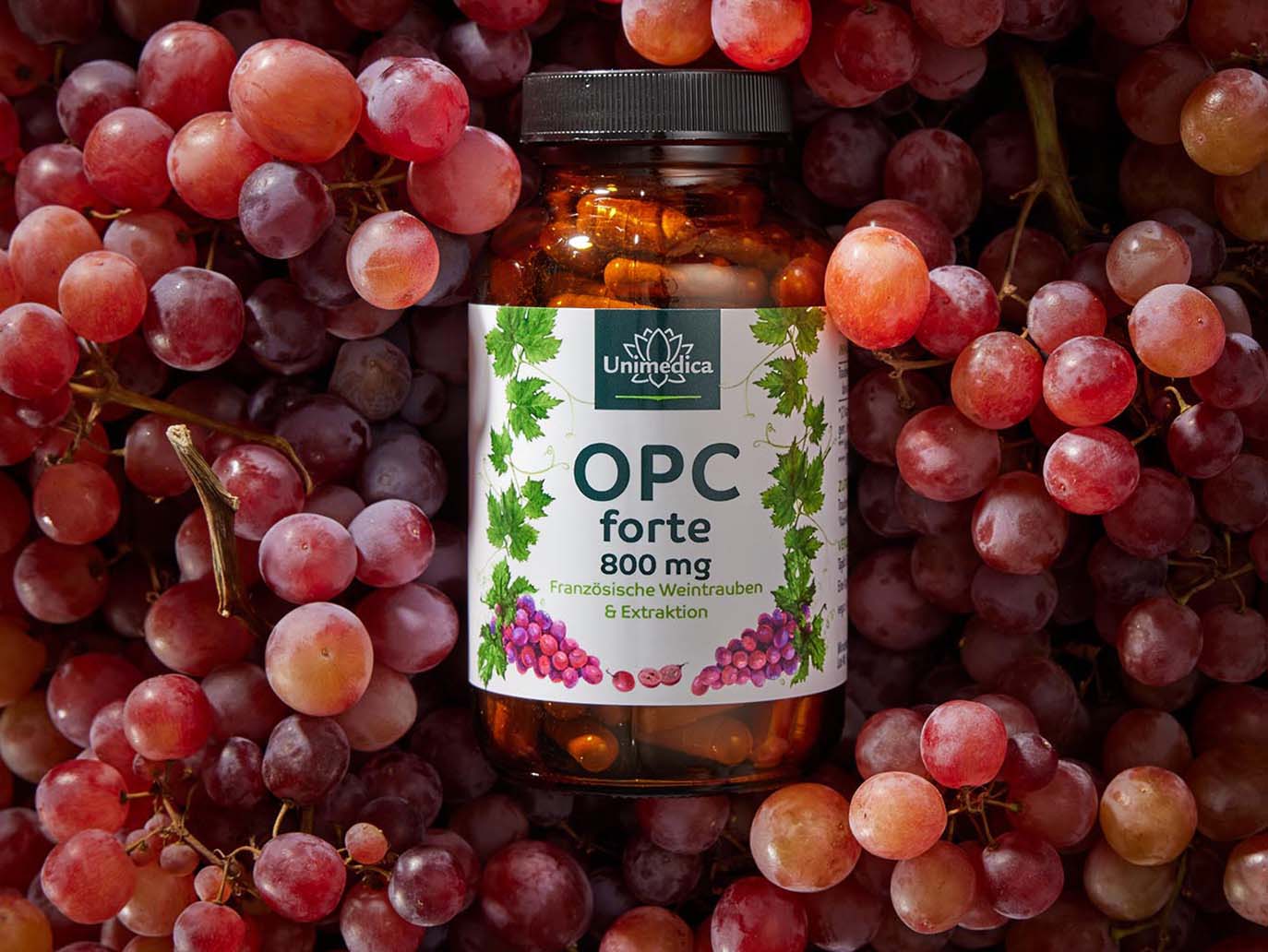 OPC forte  800 mg grapeseed extract per daily dose (2 capsules)  180 capsules  from water extraction  from Unimedica