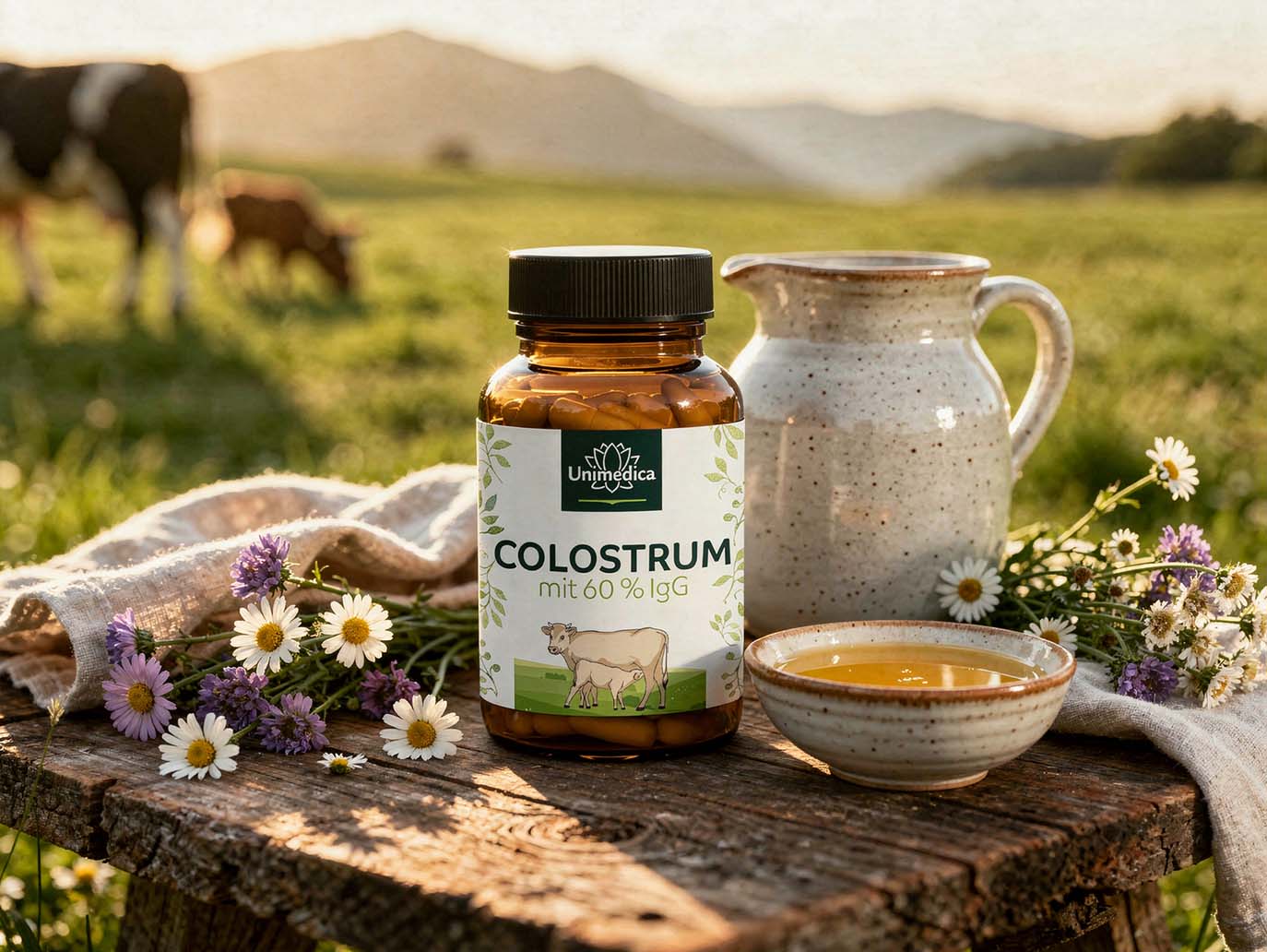 Colostrum - with 60% IgG - 600 mg per daily dose (2 capsules) - 60 capsules - by Unimedica