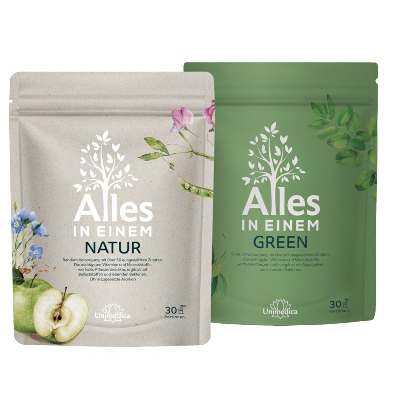 Set: All-in-One NATURAL & GREEN - alkaline nutrient complex - by Unimedica
