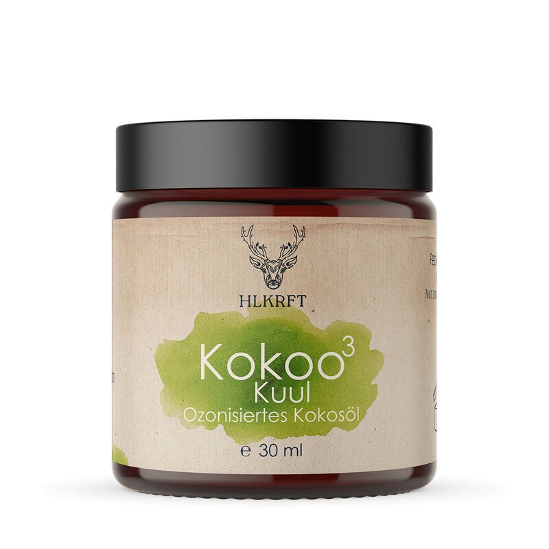 Kosmetisches Mittel - Kokoo³ Kuul - Ozonisiertes Kokosöl + Zitrone-Minze - HLKRFT Lebenskraft Manufaktur - 30 ml