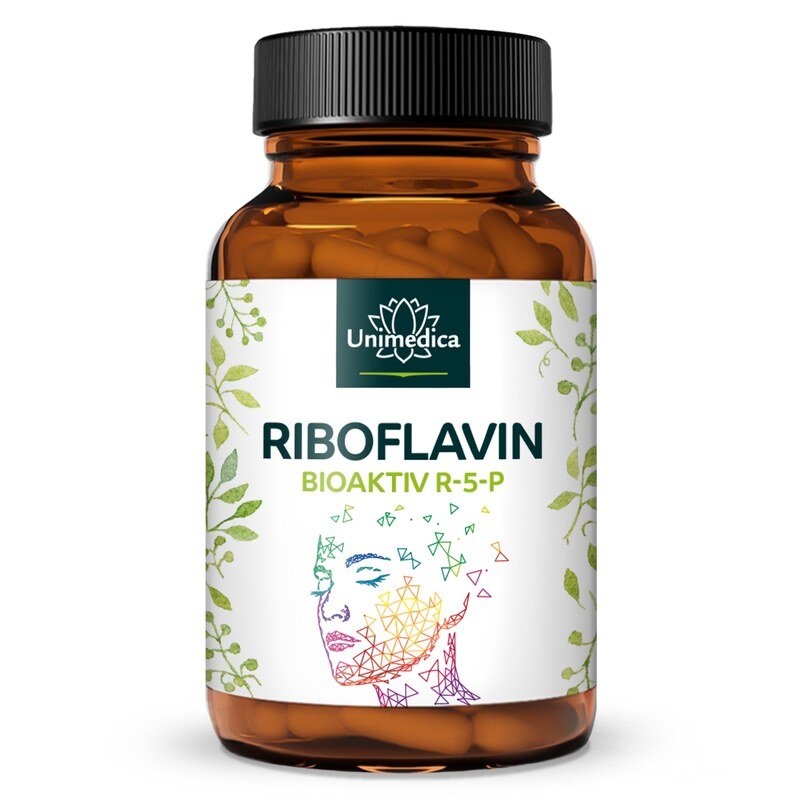 Riboflavin bioactive  Sodium-Riboflavin-5-Phosphate (R-5-P) - 100 mg per daily dose (1 capsule) - 90 capsules - from Unimedica
