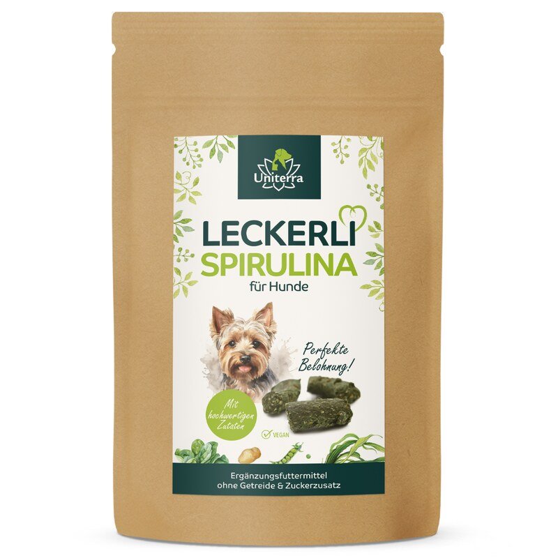 Spirulina Treats for Dogs  natural dog snacks with algae and vegetable  supplementary feed  150 g  from Uniterra