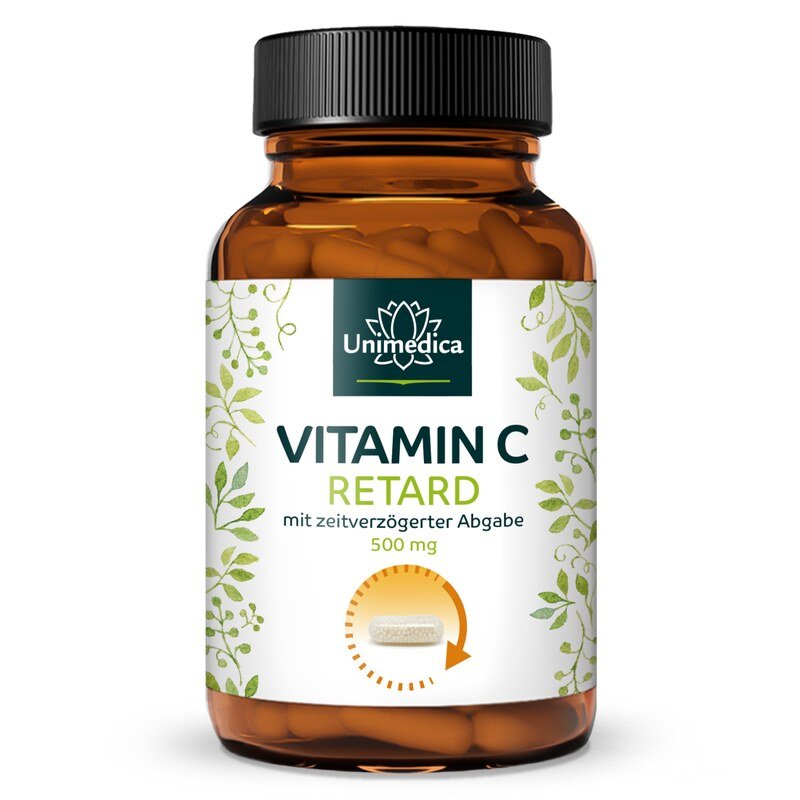 Vitamin C RETARD  with time-delay release - 500 mg per daily dose (1 capsule) - 120 capsules - from Unimedica