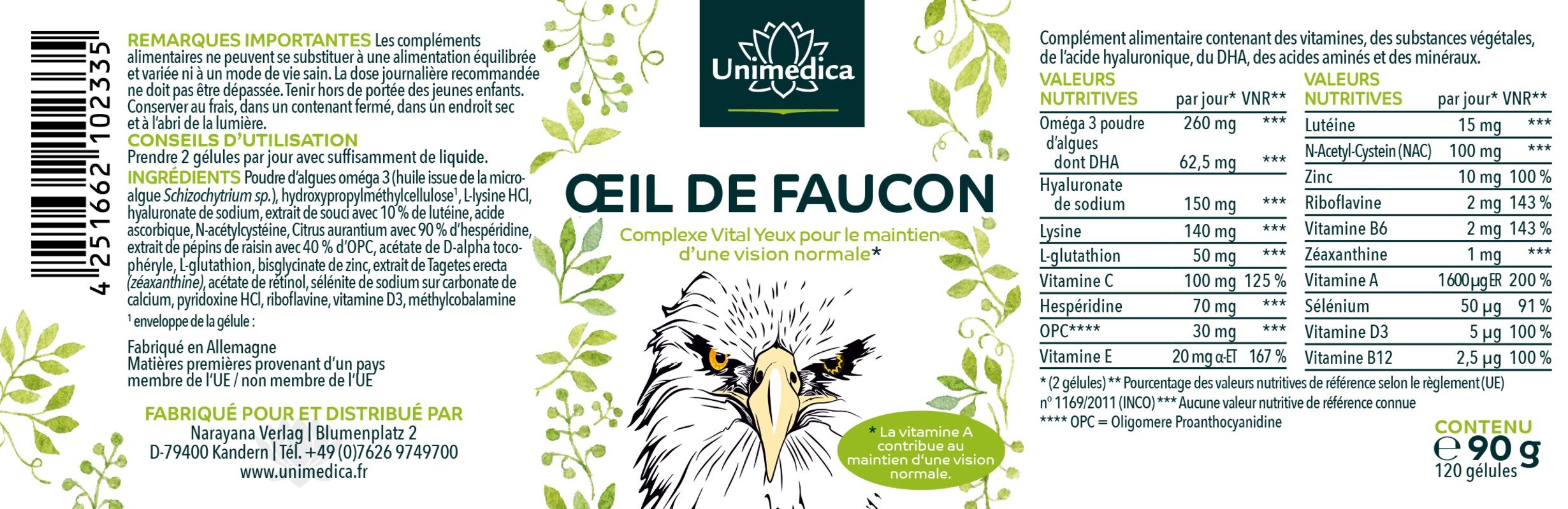 2er-Sparset: Adlerauge - 2 x 120 Kapseln - von Unimedica