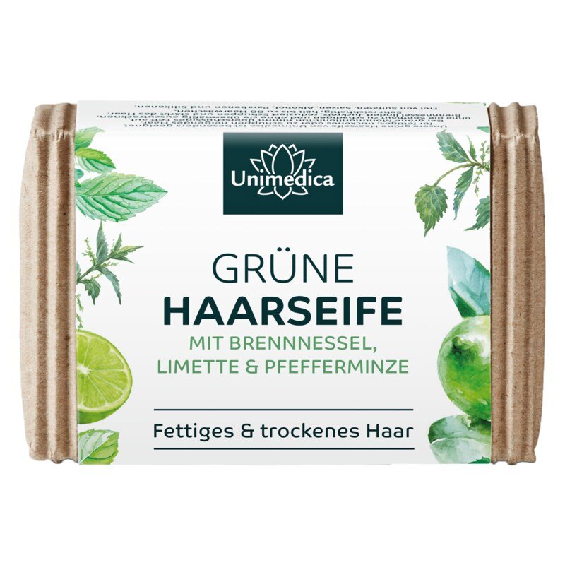 Set: Shampoo Soaps - ayurvedic, castor oil, coconut oil, green - 4 x 100 g - by Unimedica