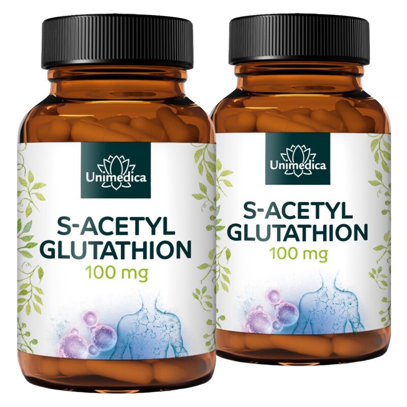 Set: S-Acetyl Glutathione - stable Glutathione form - 100 mg per daily dose (1 capsule) - 2 x 60 capsules - by Unimedica