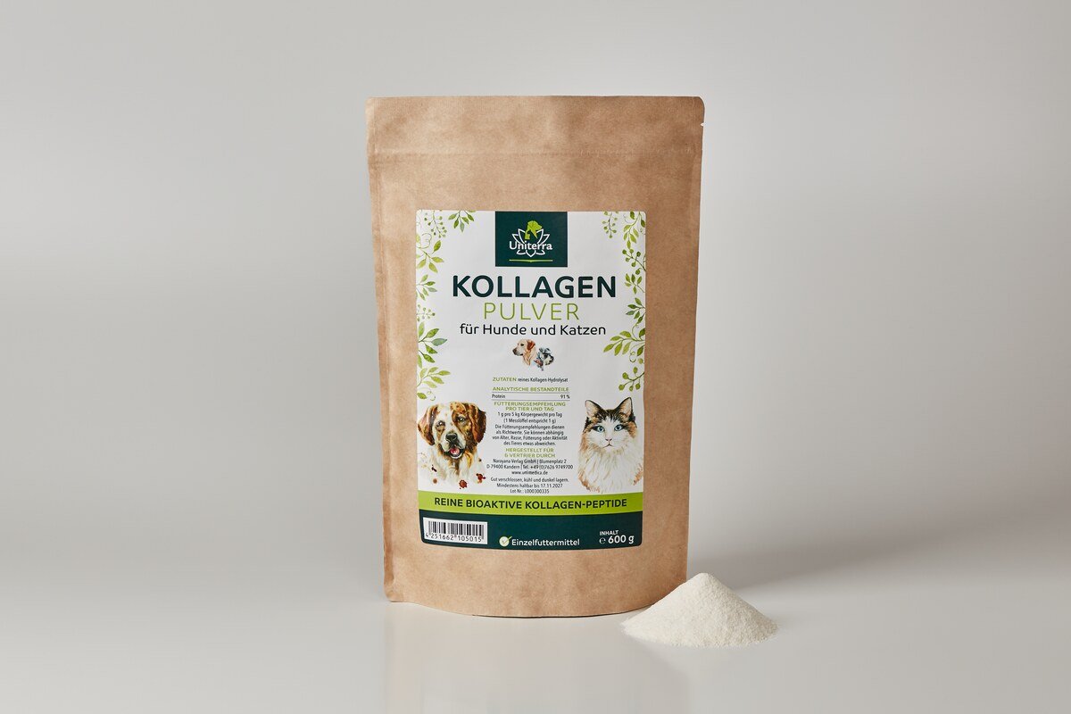 Collagen Powder for Dogs and Cats  collagen hydrolysate  single food supplement - 600 g - from Uniterra