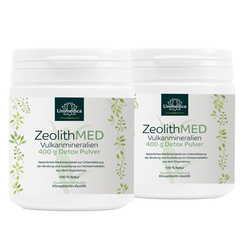 Set: Zeolite Med Detox Powder - 2 x 400 g - from Unimedica