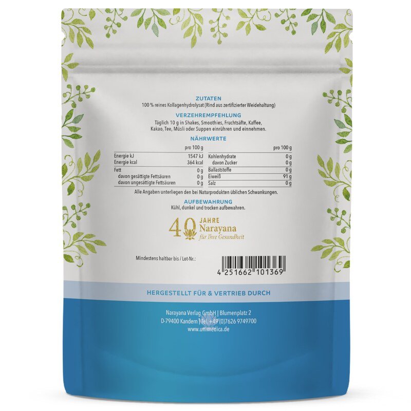 Collagen Pure - Kollagenprotein - aus zertifizierter Weidehaltung - 450 g Pulver - von Unimedica