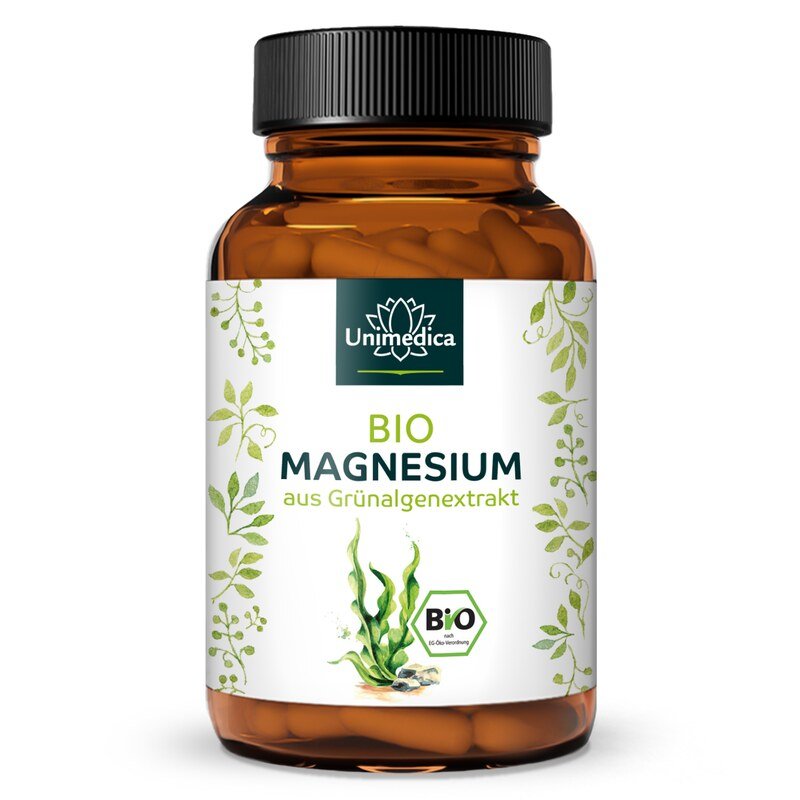 Organic Magnesium  from Green Algae Extract  375 mg per daily dose (2 capsules)  90 capsules  by Unimedica
