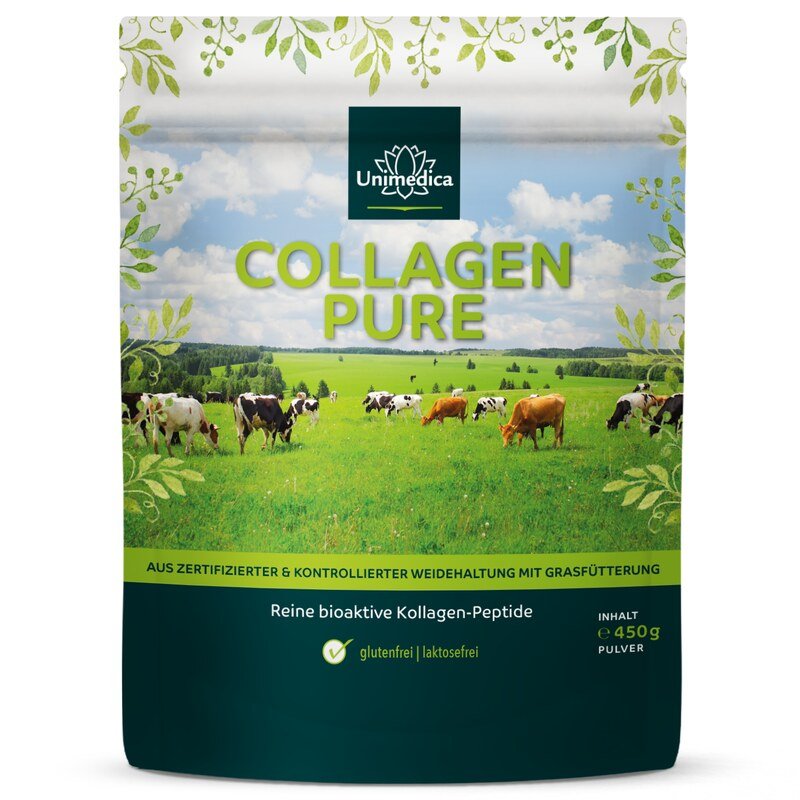 Collagen Pure  Collagen Protein - from LIAF-certified pasture and grass feeding - 450 g powder - from Unimedica