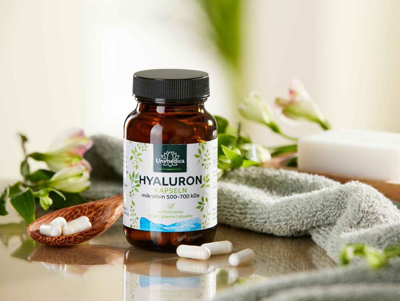 Hyaluron  Hyaluronic Acid Capsules, microfine 500-700 kDa - high-dose - by Unimedica - 90 capsules