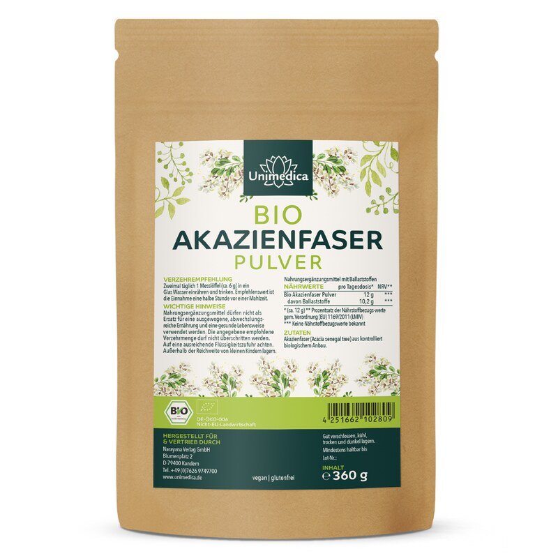 Organic Acacia Fiber Powder - 360 g - from Unimedica